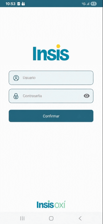 OXÍ Mobile App en acción